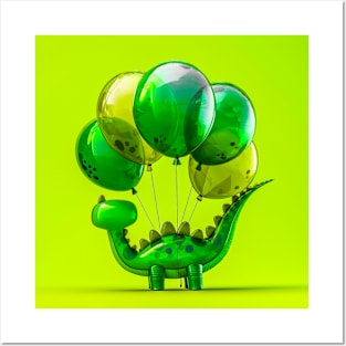 Dinosaur Balloons IV Posters and Art